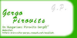 gergo pirovits business card